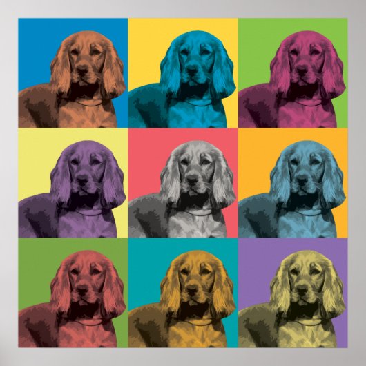 Cocker Spaniel Pop-Art-Poster Poster (Vorne)