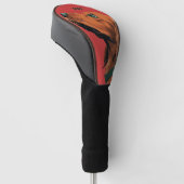 Cocker Spaniel-Porträt auf rotem Hintergrund Golf Headcover (angewinkelt)
