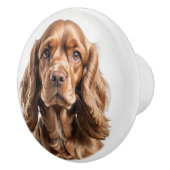 Cocker Spaniel-Porträt Keramikknauf (Rechts)