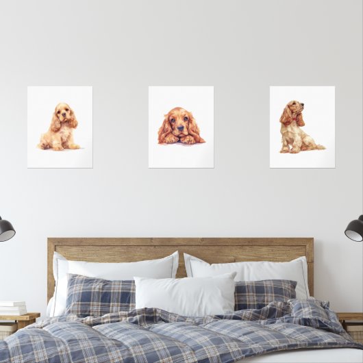 Cocker Spaniel Poster, Cocker Spaniel Lover Gesche Bilderwand Sets (Schlafzimmer)
