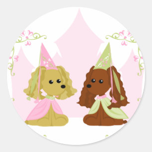 Cocker Spaniel Princess Runder Aufkleber
