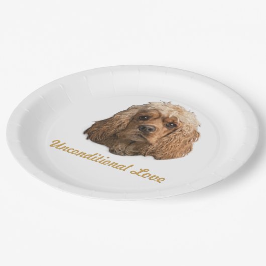 Cocker-Spaniel-Produkte Pappteller (Schrägansicht)