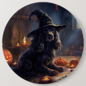 Cocker Spaniel Pumpkins Halloween Beängstigend Button (Vorderseite)