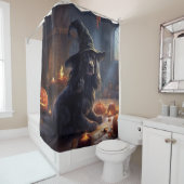 Cocker Spaniel Pumpkins Halloween Beängstigend Duschvorhang (Beispiel)