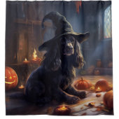 Cocker Spaniel Pumpkins Halloween Beängstigend Duschvorhang (Vorderseite)