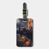 Cocker Spaniel Pumpkins Halloween Beängstigend Gepäckanhänger (Vorderseite vertikal)