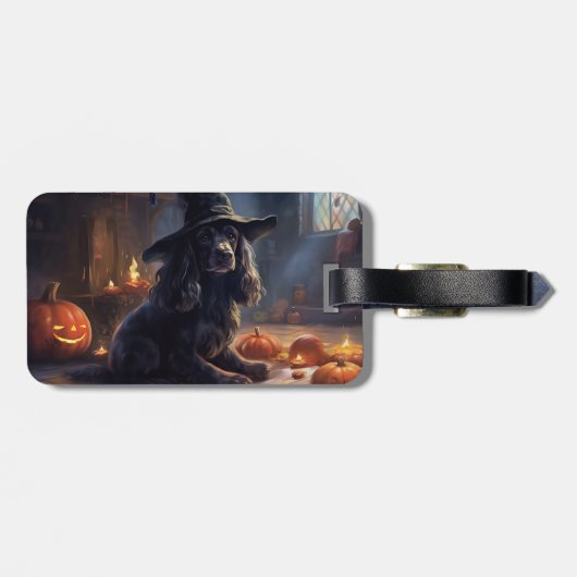 Cocker Spaniel Pumpkins Halloween Beängstigend Gepäckanhänger (Rückseite horizontal)