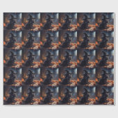 Cocker Spaniel Pumpkins Halloween Beängstigend Geschenkpapier (Flach)