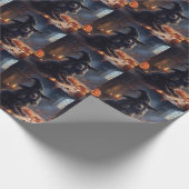 Cocker Spaniel Pumpkins Halloween Beängstigend Geschenkpapier (Ecke)