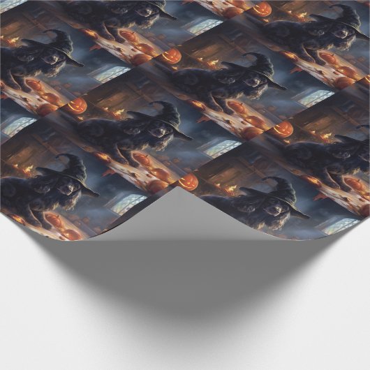 Cocker Spaniel Pumpkins Halloween Beängstigend Geschenkpapier (Ecke)