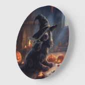 Cocker Spaniel Pumpkins Halloween Beängstigend Große Wanduhr (Winkel)