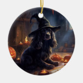 Cocker Spaniel Pumpkins Halloween Beängstigend Keramik Ornament (Vorne)