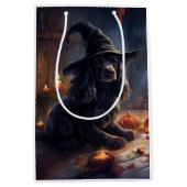 Cocker Spaniel Pumpkins Halloween Beängstigend Mittlere Geschenktüte (Vorderseite)