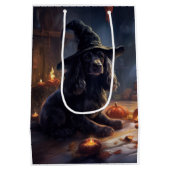 Cocker Spaniel Pumpkins Halloween Beängstigend Mittlere Geschenktüte (Rückseite)