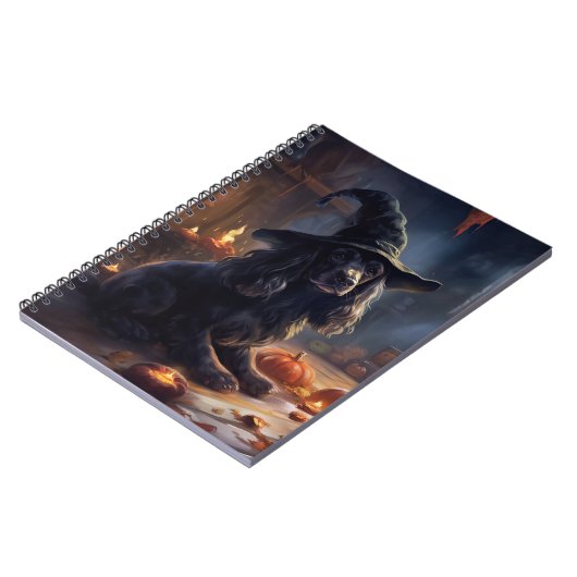 Cocker Spaniel Pumpkins Halloween Beängstigend Notizblock (Linke Seite)