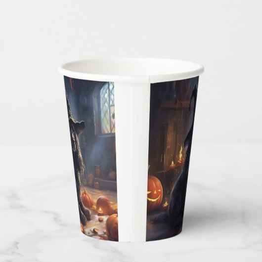 Cocker Spaniel Pumpkins Halloween Beängstigend Pappbecher (Rechts)