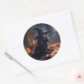 Cocker Spaniel Pumpkins Halloween Beängstigend Runder Aufkleber (Umschlag)