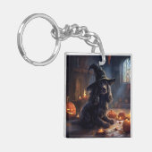 Cocker Spaniel Pumpkins Halloween Beängstigend Schlüsselanhänger (Vorderseite links)