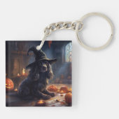 Cocker Spaniel Pumpkins Halloween Beängstigend Schlüsselanhänger (Rückseite)
