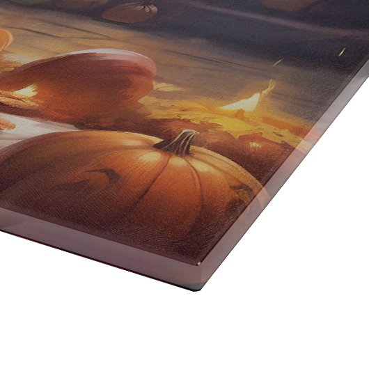 Cocker Spaniel Pumpkins Halloween Beängstigend Schneidebrett (Ecke)