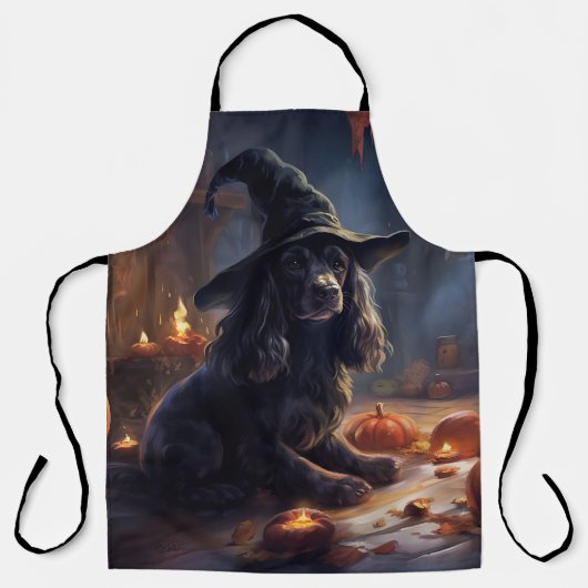 Cocker Spaniel Pumpkins Halloween Beängstigend Schürze (Vorderseite)