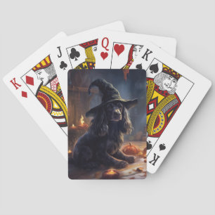 Cocker Spaniel Pumpkins Halloween Beängstigend Spielkarten