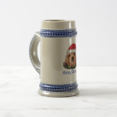 Cocker spaniel Puppi Weihnachten Bierglas (Vorderseite Links)