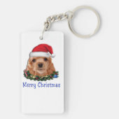 Cocker spaniel Puppi Weihnachten Schlüsselanhänger (Rückseite)
