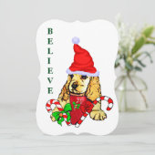 Cocker Spaniel Puppy Christmas Feiertagskarte (Stehend Vorderseite)