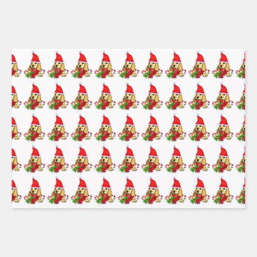 Cocker Spaniel Puppy Christmas Geschenkpapier Set (Vorderseite 3)