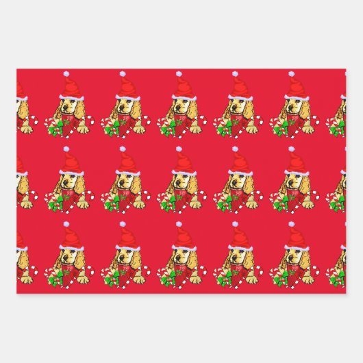 Cocker Spaniel Puppy Christmas Geschenkpapier Set (Vorderseite 2)