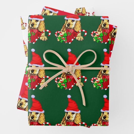 Cocker Spaniel Puppy Christmas Geschenkpapier Set (Beispiel)