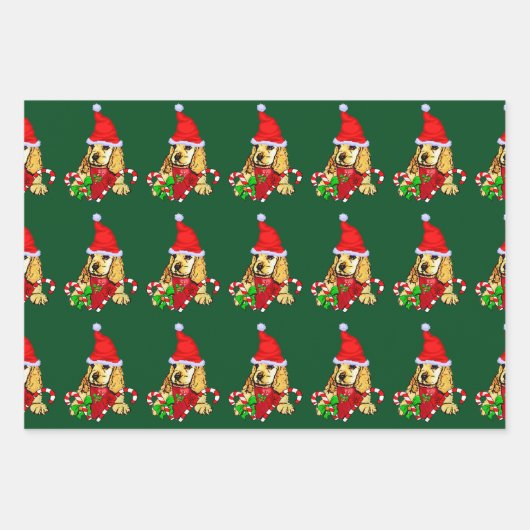 Cocker Spaniel Puppy Christmas Geschenkpapier Set (Vorderseite)