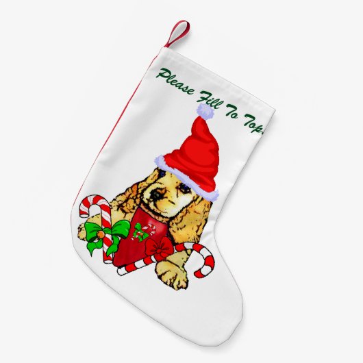 Cocker Spaniel Puppy Christmas Kleiner Weihnachtsstrumpf (Vorderansicht (hängend))