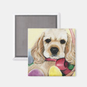 Cocker Spaniel Puppy Easter Magnet (Vorderseite/Rückseite)