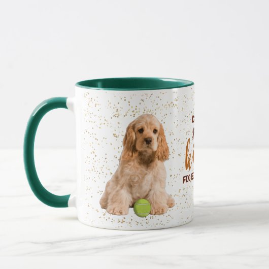 Cocker Spaniel Puppy Kisses Fix Alles Tasse (Links)