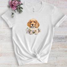 Cocker Spaniel Puppy Pet Wasserfarbe Blume