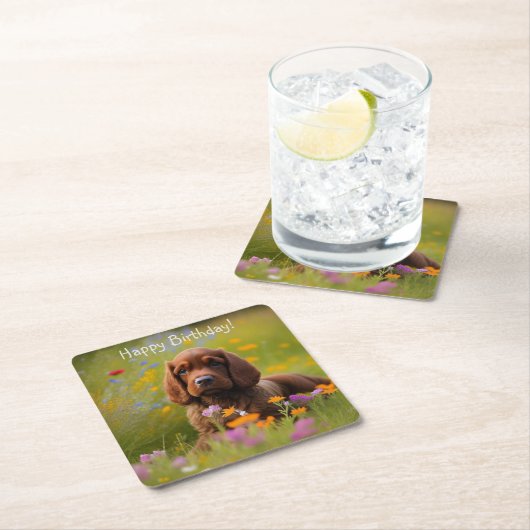 Cocker Spaniel Rechteckiger Pappuntersetzer (Vor Ort)