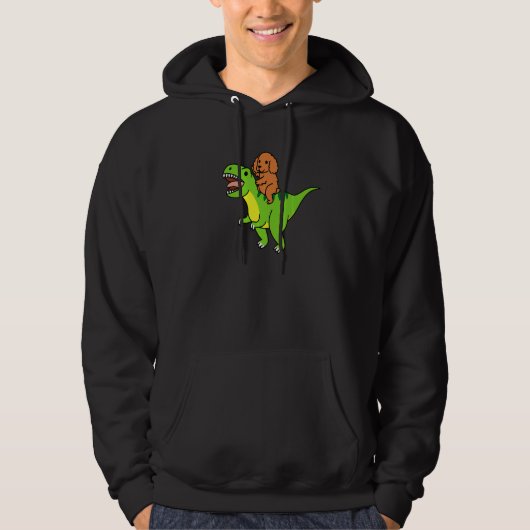 Cocker Spaniel reitet Rex Dinosaurier Hund   Hoodie (Vorderseite)
