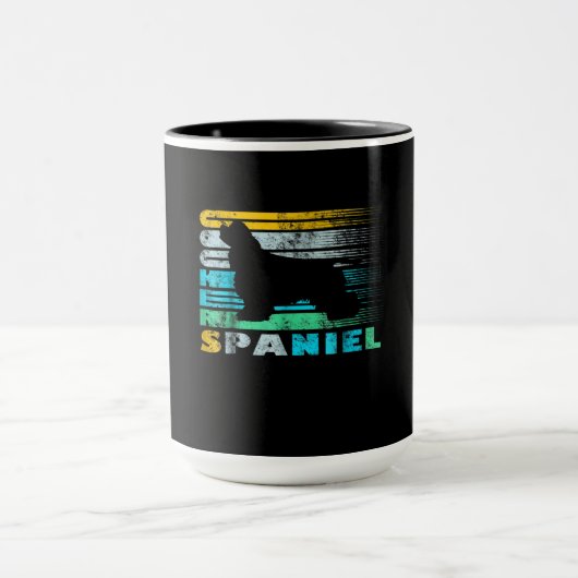 Cocker Spaniel | Retro Black Cocker Spanisch Tasse (Zentrum)