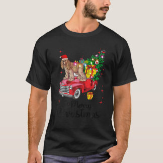 Cocker Spaniel Rides Red Truck Christmas Pajama T T-Shirt
