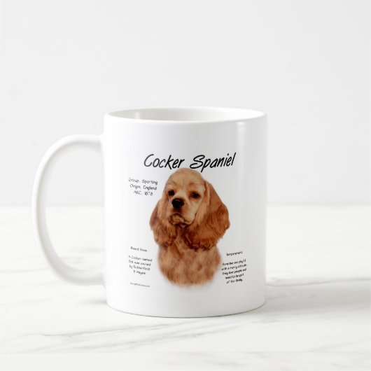 Cocker Spaniel (rot) Geschichtsdesign Kaffeetasse (Links)