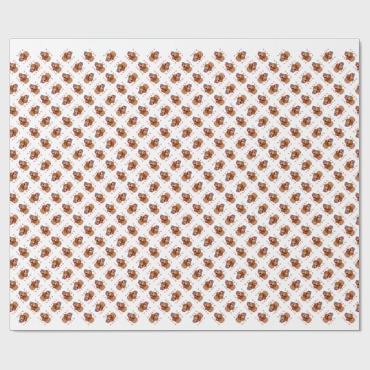 Cocker Spaniel (rot) Santa Paws Geschenkpapier (Flach)