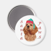 Cocker Spaniel (rot) Santa Paws Magnet (Vorderseite/Rückseite)