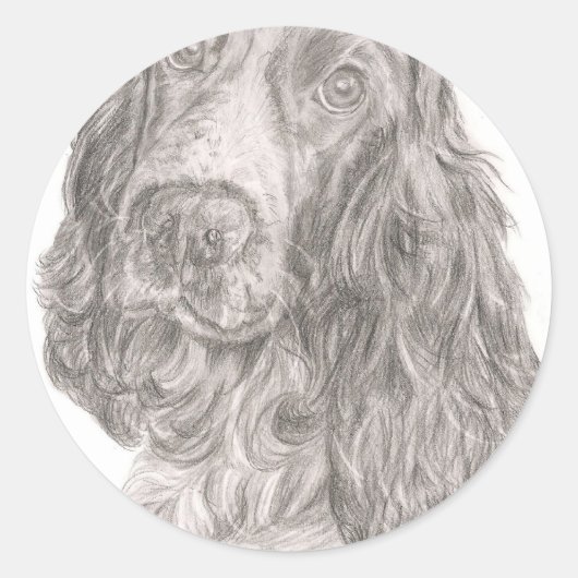 Cocker Spaniel Runder Aufkleber (Vorderseite)