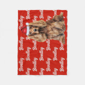 Cocker Spaniel Santa Dog Custom Name Christmas Fleecedecke (Vorderseite)