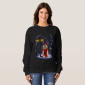 Cocker Spaniel Santa Snow Weihnachtsweihnachtskale Sweatshirt (Vorne ganz)