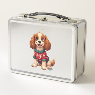 Cocker Spaniel Schneeflocken-Glanz Metall Brotdose