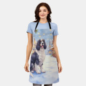 Cocker Spaniel Schneeiges Dorf Weihnachtskunst Schürze (Getragen)