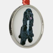 Cocker Spaniel - Schwarz #2 Ornament Aus Metall (Rechts)